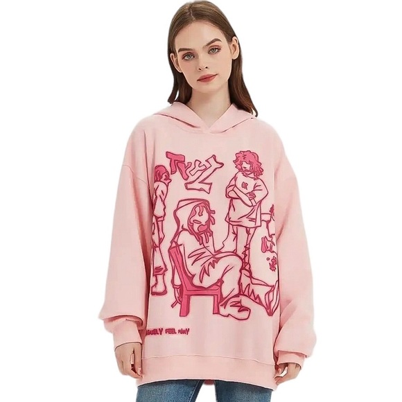 Oversized Y2K Graffiti Hoodie